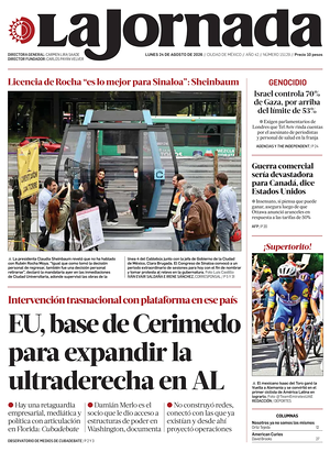 Prima pagina La Jornada di oggi - Quotidiano estero