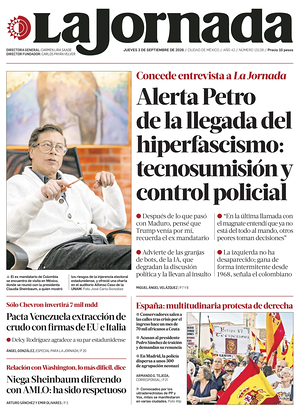 Prima pagina La Jornada di oggi - Quotidiano estero
