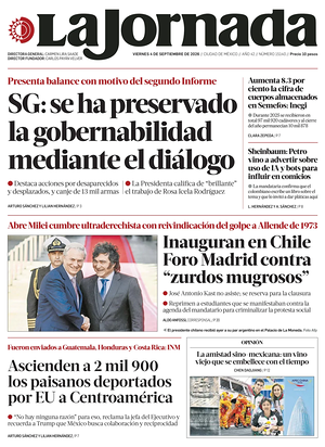 Prima pagina La Jornada di oggi - Quotidiano estero