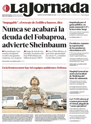 Prima pagina La Jornada di oggi - Quotidiano estero