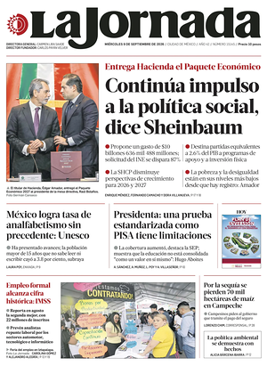 Prima pagina La Jornada di oggi - Quotidiano estero