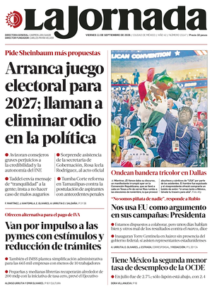 Prima pagina La Jornada di oggi - Quotidiano estero