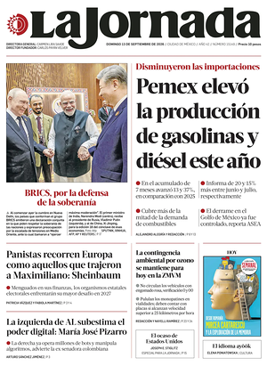 Prima pagina La Jornada di oggi - Quotidiano estero