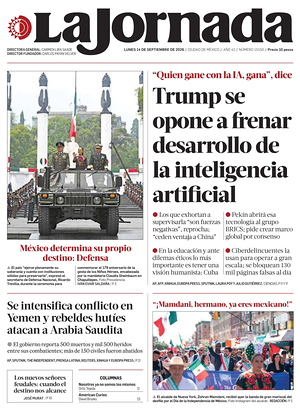 Prima pagina La Jornada di oggi - Quotidiano estero