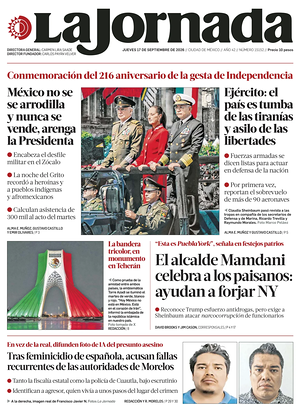 Prima pagina La Jornada di oggi - Quotidiano estero