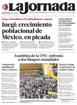 Prima pagina La Jornada di oggi - Quotidiano estero