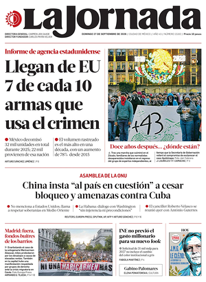 Prima pagina La Jornada di oggi - Quotidiano estero