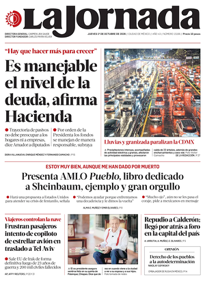 Prima pagina La Jornada di oggi - Quotidiano estero
