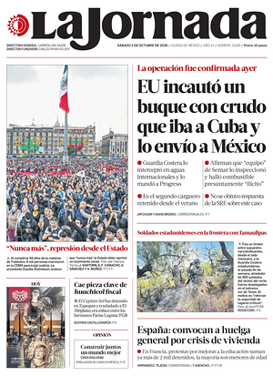 Prima pagina La Jornada di oggi - Quotidiano estero