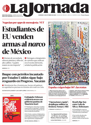 Prima pagina La Jornada di oggi - Quotidiano estero