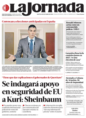 Prima pagina La Jornada di oggi - Quotidiano estero