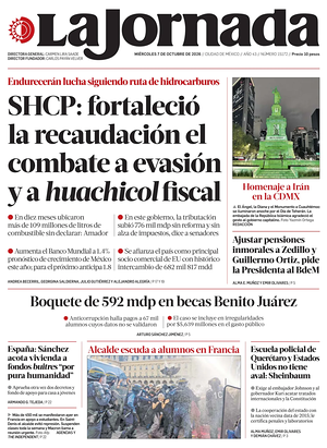 Prima pagina La Jornada di oggi - Quotidiano estero