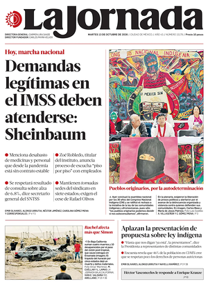 Prima pagina La Jornada di oggi - Quotidiano estero