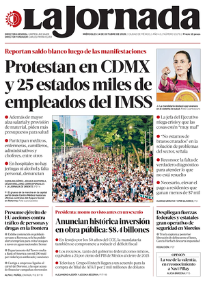 Prima pagina La Jornada di oggi - Quotidiano estero