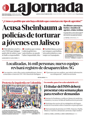 Prima pagina La Jornada di oggi - Quotidiano estero
