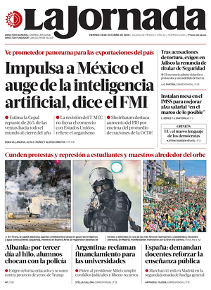 Prima pagina La Jornada di oggi - Quotidiano estero