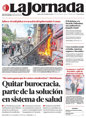 Prima pagina La Jornada di oggi - Quotidiano estero