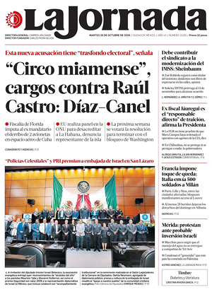 Prima pagina La Jornada di oggi - Quotidiano estero