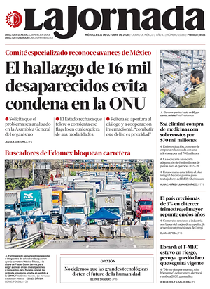 Prima pagina La Jornada di oggi - Quotidiano estero