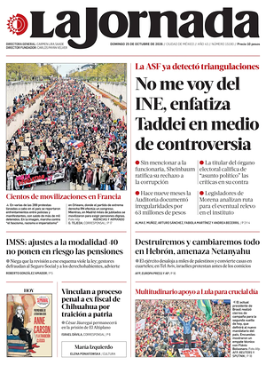 Prima pagina La Jornada di oggi - Quotidiano estero