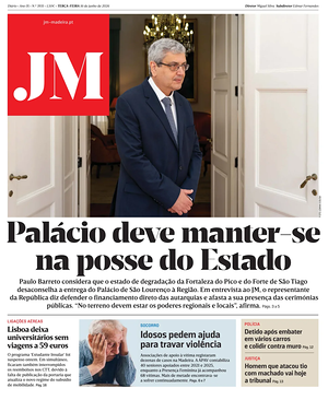 Capa de Jornal da Madeira de hoje - Jornal regionais