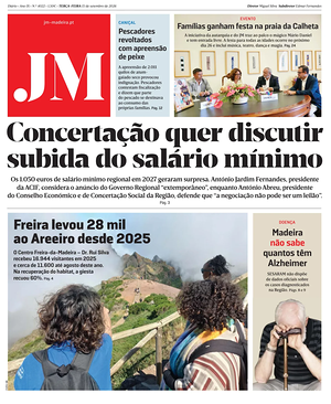 Capa de Jornal da Madeira de hoje - Jornal regionais