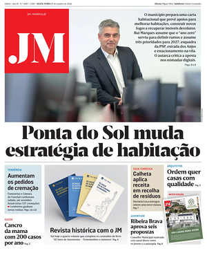 Capa de Jornal da Madeira de hoje - Jornal regionais