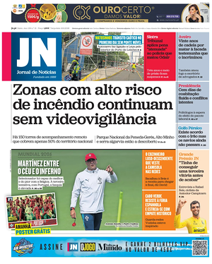 Capa de Jornal de Notícias de hoje - Jornal nacionais