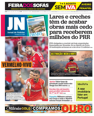 Capa de Jornal de Notícias de hoje - Jornal nacionais