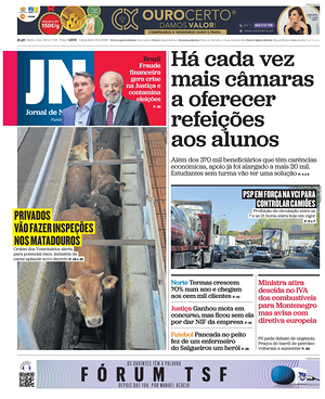 Capa de Jornal de Notícias de hoje - Jornal nacionais