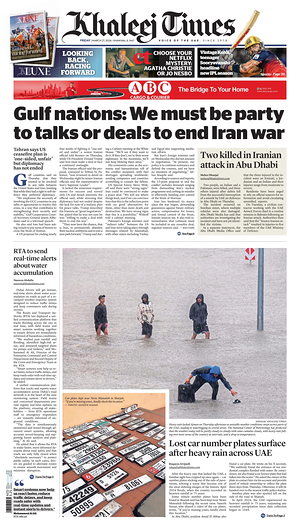 Prima pagina Khaleej Times di oggi - Quotidiano estero