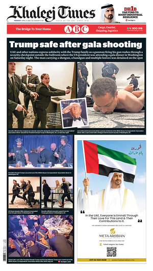 Prima pagina Khaleej Times di oggi - Quotidiano estero