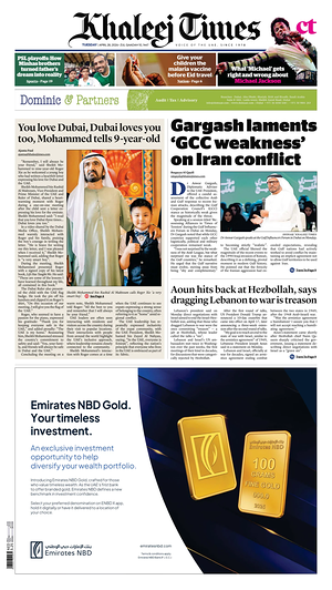 Khaleej Times prima pagina