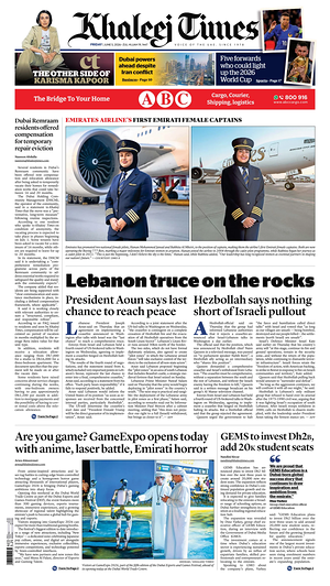 Prima pagina Khaleej Times di oggi - Quotidiano estero