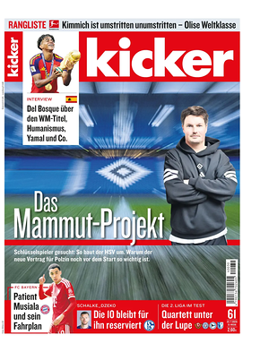 Titelseite von Kicker heute - Sportzeitungen