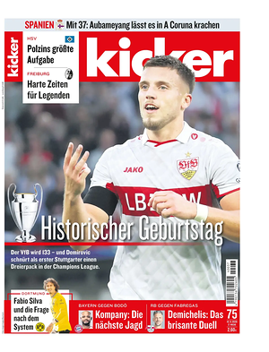Titelseite von Kicker heute - Sportzeitungen