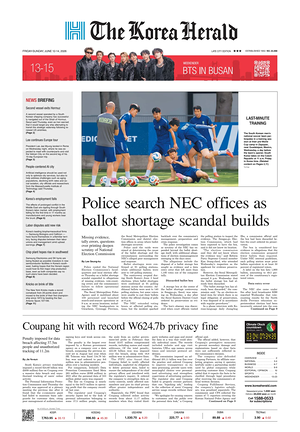 Prima pagina The Korea Herald di oggi - Quotidiano finanza