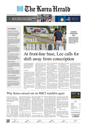 Prima pagina The Korea Herald di oggi - Quotidiano finanza