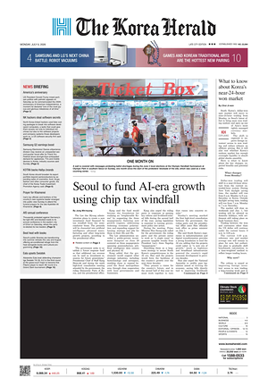 Prima pagina The Korea Herald di oggi - Quotidiano finanza