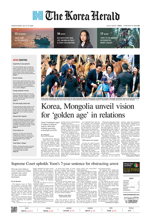 Prima pagina The Korea Herald di oggi - Quotidiano finanza