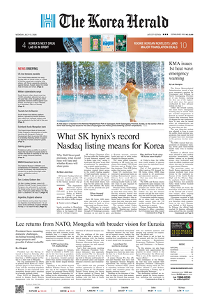 Prima pagina The Korea Herald di oggi - Quotidiano finanza