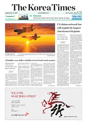 Prima pagina The Korea Times di oggi - Quotidiano estero