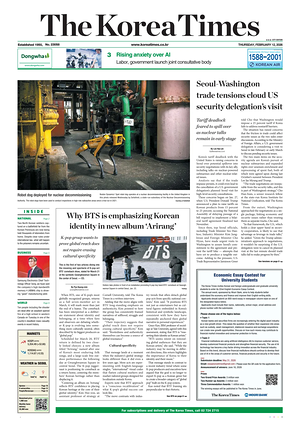 Prima pagina The Korea Times di oggi - Quotidiano estero