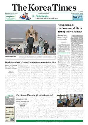Prima pagina The Korea Times di oggi - Quotidiano estero