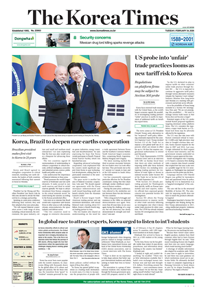 Prima pagina The Korea Times di oggi - Quotidiano estero