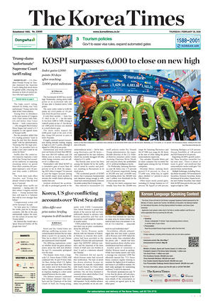 Prima pagina The Korea Times di oggi - Quotidiano estero
