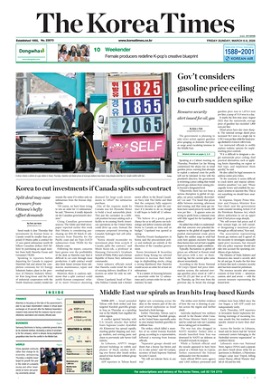 Prima pagina The Korea Times di oggi - Quotidiano estero