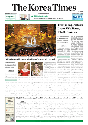 Prima pagina The Korea Times di oggi - Quotidiano estero