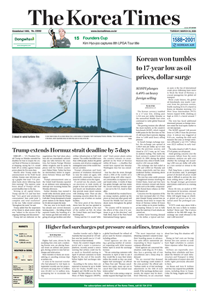 Prima pagina The Korea Times di oggi - Quotidiano estero