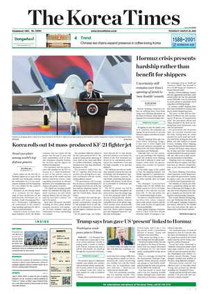 Prima pagina The Korea Times di oggi - Quotidiano estero